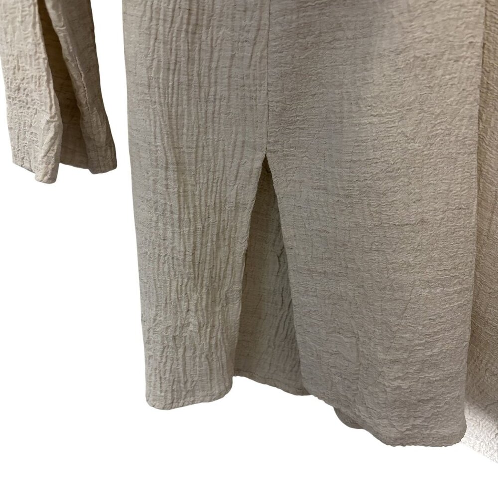Carole Little Embroidered Button-Down Cream Tunic Rayon/Linen Blend Size 8 - Picture 6 of 9